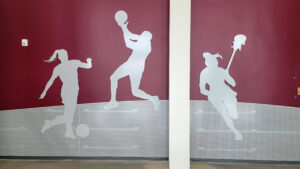Artwork within the Foster Field House.