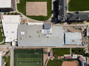Overhead view of the construction site